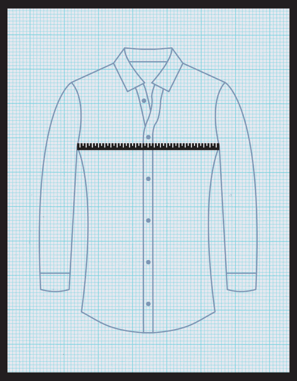 Blueprint diagram with measuring tape