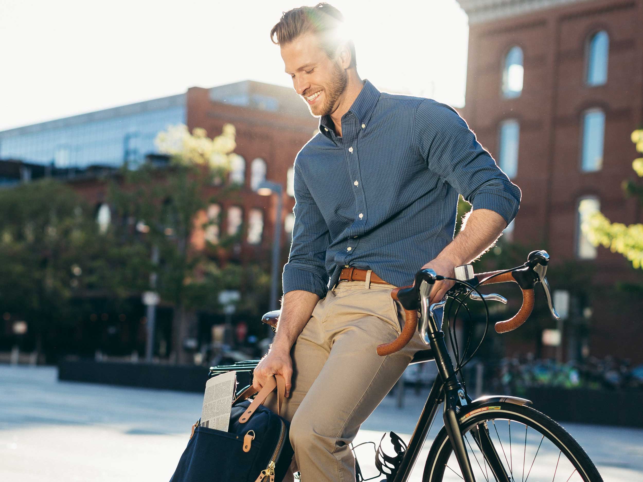 Man wearing Ratio Clothing shirt